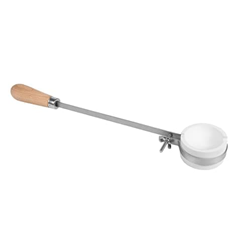 Melting Ceramic Torch Crucible Dish Cup Kits For Melting Pouring Refining Casting Gold Silver Copper Bronze, 3” Dia Crucible with 16” Whip Tongs Wood Handle Made