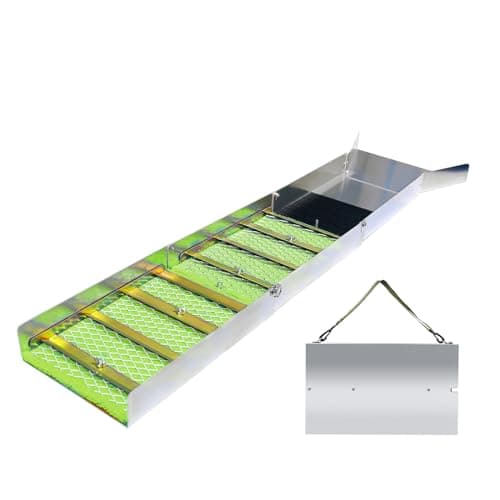 LQLXKK Gold Mining,Sluice Boxes for Gold,Folding Aluminum Sluice Box with Miners Moss,Portable Sluice River, Creek, Gold Panning, Prospecting, Dredging