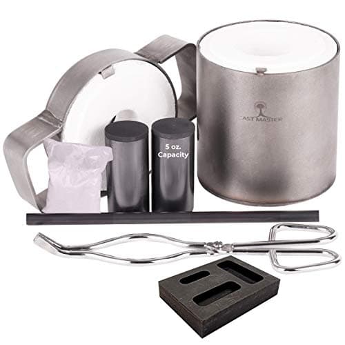 USA Cast Master PRO Mini 5 Ounce Propane Jewelry Kiln with Crucible and Tongs Borax Smelting Gold Silver Copper Scrap Metal Recycle 5oz Ounce Capacity