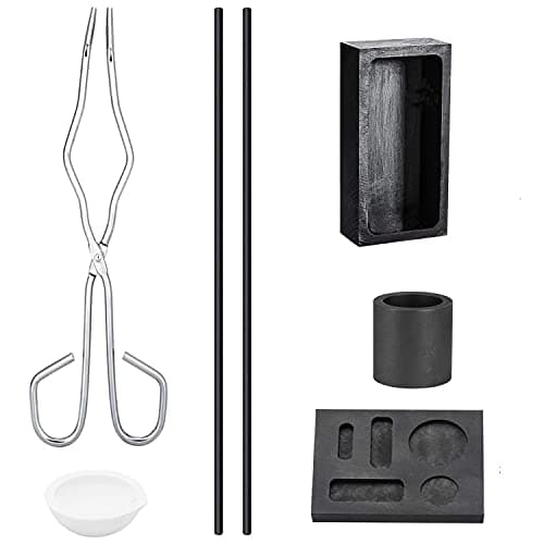 7pcs Graphite Crucible Set, Ingot Mold Set High Purity Graphite Torch Melting Casting Kit for Metal,Gold,Silver and Copper Ingot Torch Melting Kit Tool Mould Set