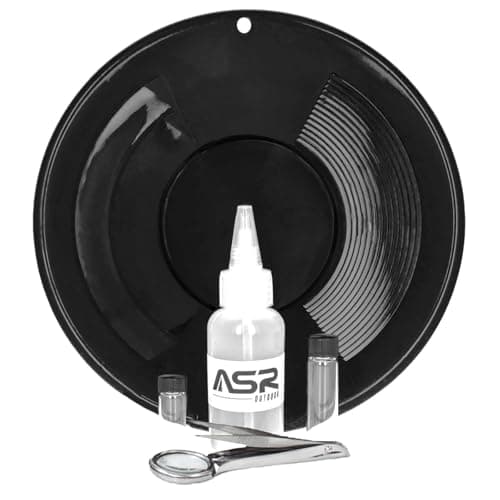 ASR Outdoor Gold Pan Gold Prospecting Beginners Kit, Collection Tools, 5 Piece Black