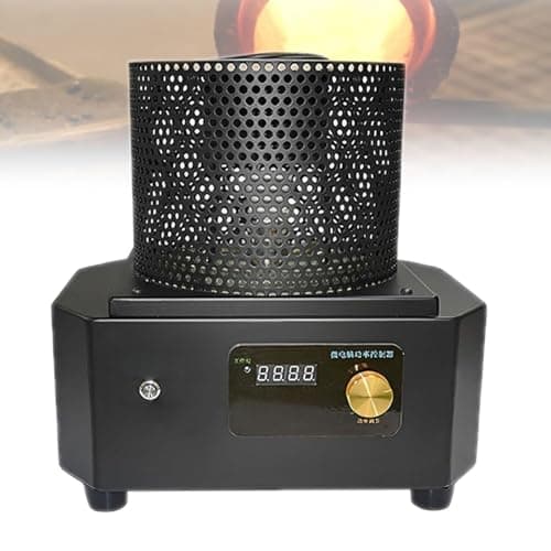 Portable Gold Melting Furnace, 1kg/2kg/3kg Commercial Medium Frequency Melting Machine, 1600℃ High Temperature Induction Heating Furnace, Suitable for Gold, Silver, Aluminum (3kg)