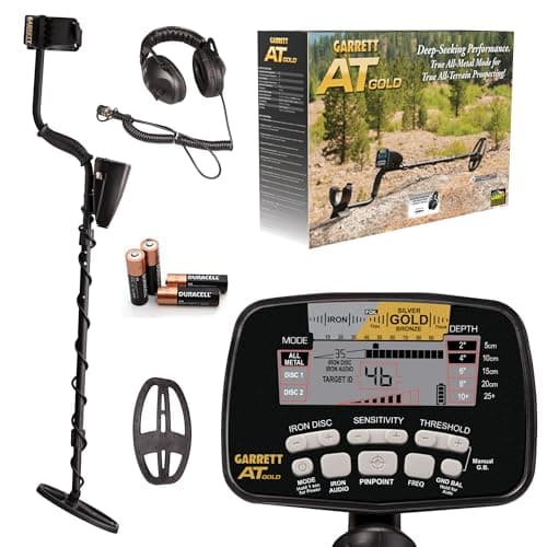 Garrett A.T. Gold - Made in The USA - Waterproof Gold Metal Detector for Adults with Headphones - Iron Audio to Identify Junk Iron, Pinpoint Mode
