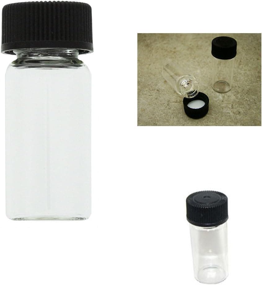 Mini Clear Glass Vial Bottles 10-Pack for Gold Flakes