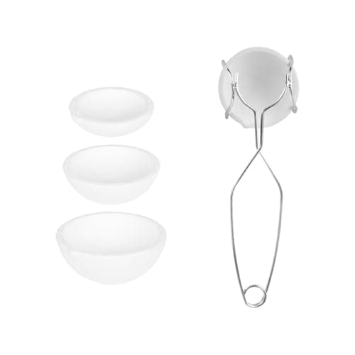 GJ FAFA Ceramic Crucible Bowls Set for Smelting Metal Quartz Crucible Dishs for Melting Gold Silver Brass with Clip Tong Jewelry Refining Melting Casting Crucibles (4Pcs)