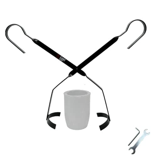 Cast Master Elite Crucible Tongs - Scissor Hinge Design - 10kg Crucible Lifting Tongs - Heavy Duty Steel, Holding-Clamp Tongs for Melting Furnace - USA Designed & Supported