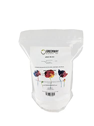 Greenway Biotech Urea Fertilizer Plant Food - High Efficiency 46% Nitrogen 46-0-0 for Indoor, Outdoor Plants - Prilled Aqua Regia Gold Refining 99.9% Water Soluble Garden Lawn Fertilizer (5 Pounds)