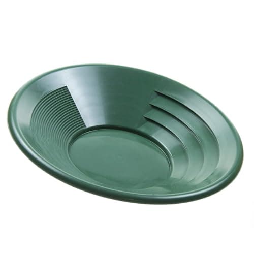 SE 10" Green Plastic Gold Pan with Dual Riffles - GP1012G10