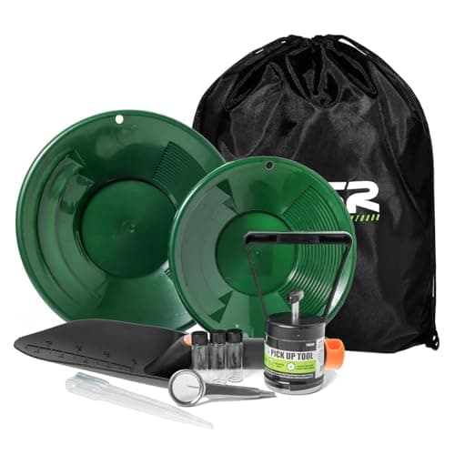 ASR Outdoor Gold Panning Kit Gold Rush Prospecting Tools Accessories 10pc - Green