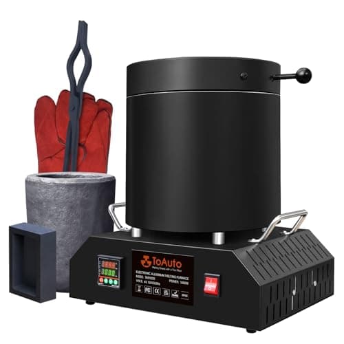TOAUTO 8KG Large Electric Aluminum Melting Furnace TAF8000, 1800W PID Smelter Kiln Electric Gold Smelting Furnace Kit, for Scrap Metal Recycle Melt Silver & Aluminum (below 1000℃ Metal)