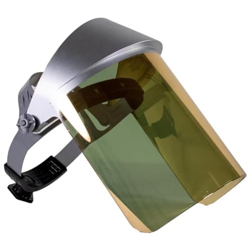 Oberon Heat Reflective Anti-Fog Anti-Scratch Face Shield - Clear 24K Gold Coating - Ratchet Headgear