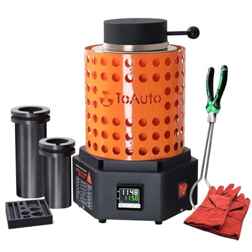TOAUTO TRF3000 Resistance furnace 1+3KG Gold Melting Furnace 1800W 2102°F Digital Smelting Furnace Kiln Kit Tool with Graphite Mold for Jewelry Recycling Melt Scrap Copper, Gold, Silver, Aluminum 110V