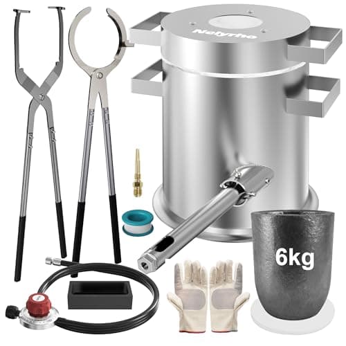 Nelyrho 6KG Propane Melting Furnace Kit – Metal Casting Machine for Gold, Silver, Copper, Jewelry Making & Refining