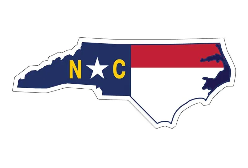 North Carolina Map and Flag