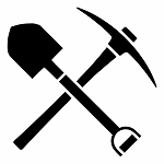 MinersWarehouse logo pick and axe